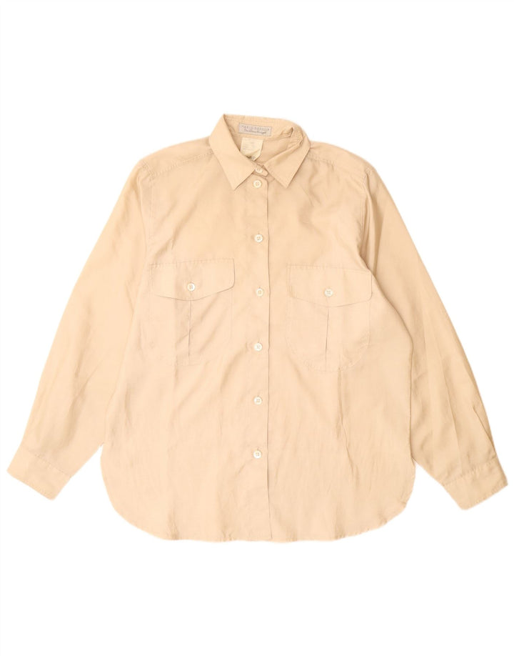 Mario Rosella Dame Oversized skjortebluse EU 36 Small Beige Polyester