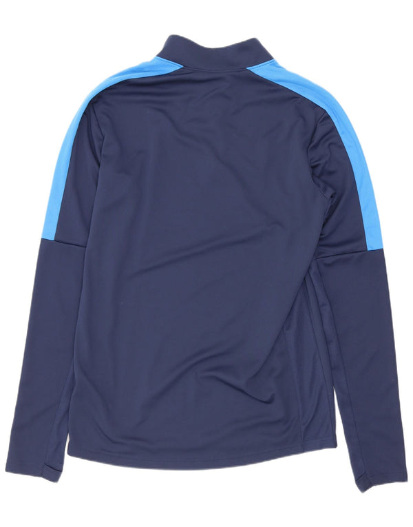 Nike Herre Dri Fit Top Langærmet med lynlåshals, lille marineblå farveblok