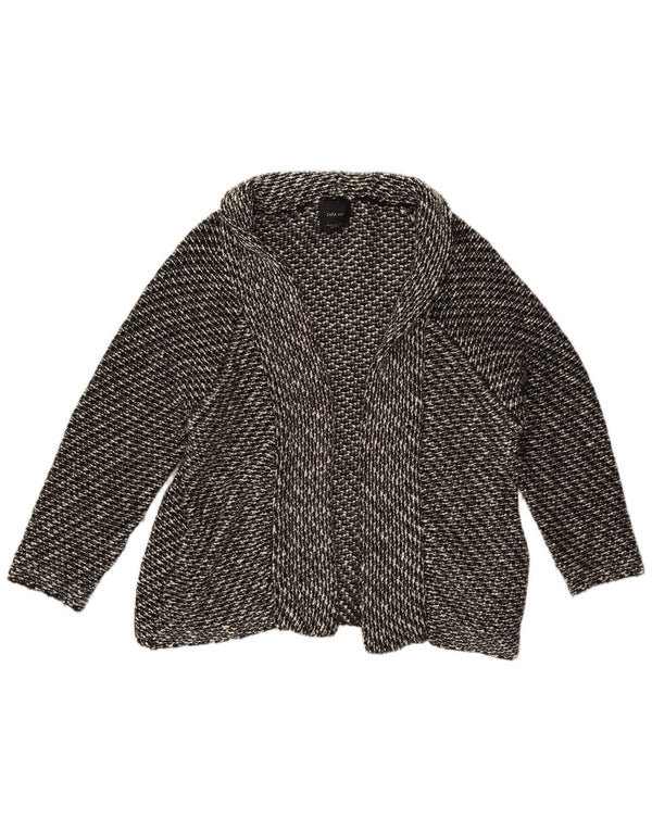 Zara oversized cardigan sweater til kvinder UK 14 Medium Grey Flecked