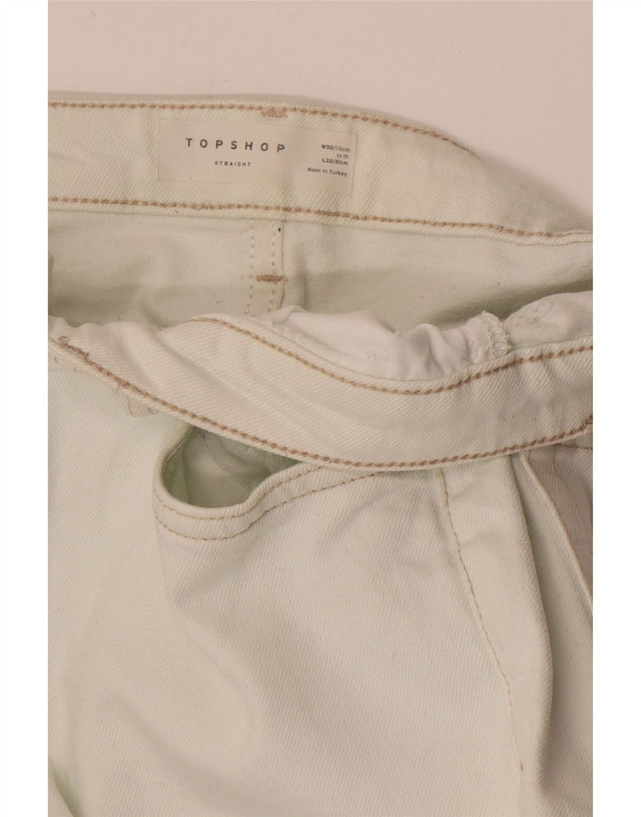 TOPSHOP Dame Crop Straight Jeans W30 L25 Hvid