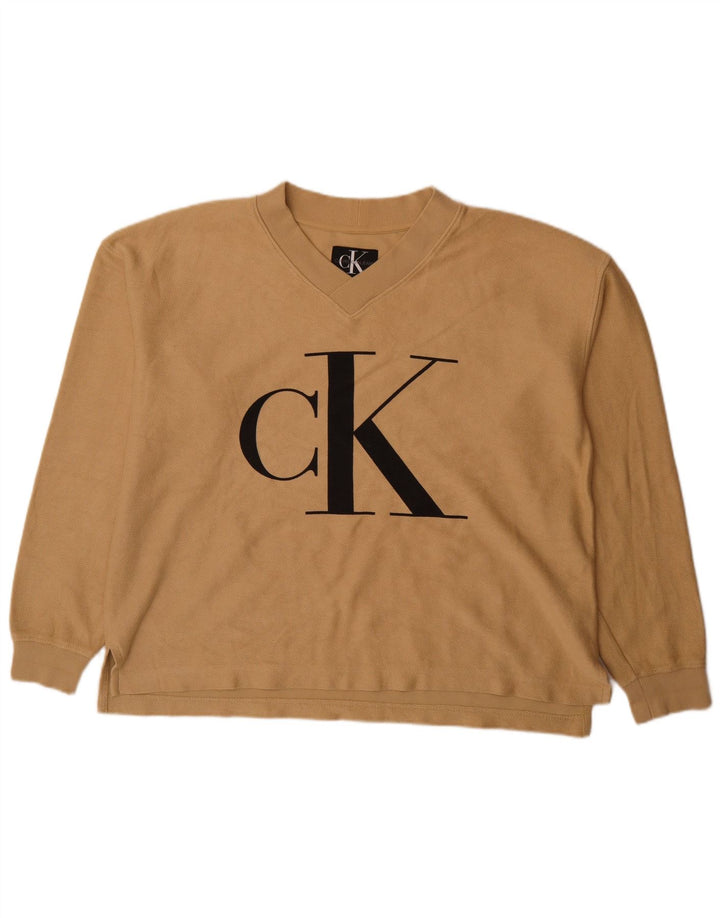 Calvin Klein Jeans Herre Loose Fit Grafisk Top Langærmet Medium Beige