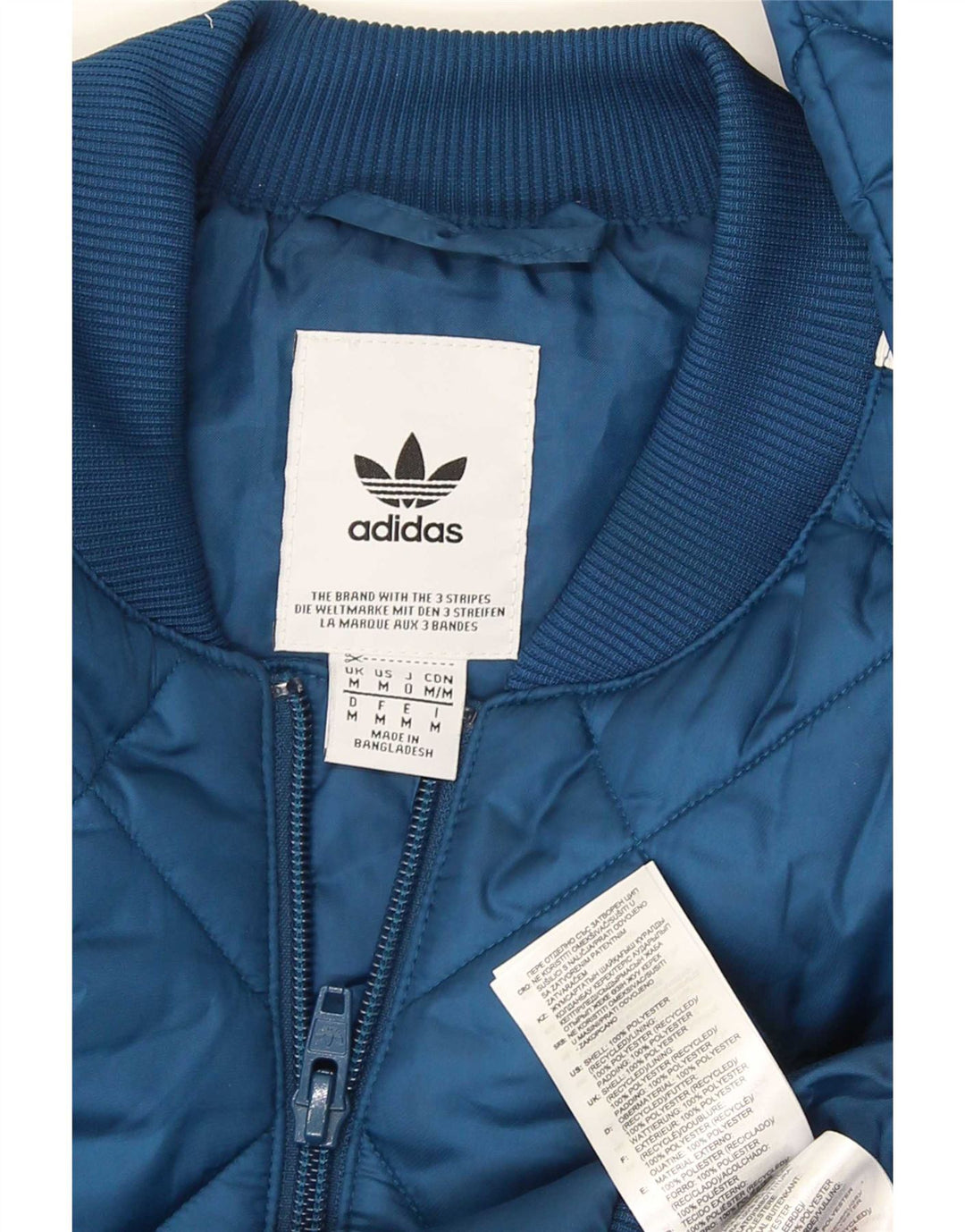 Adidas Herre quiltet jakke UK 38 Medium Blue Polyester