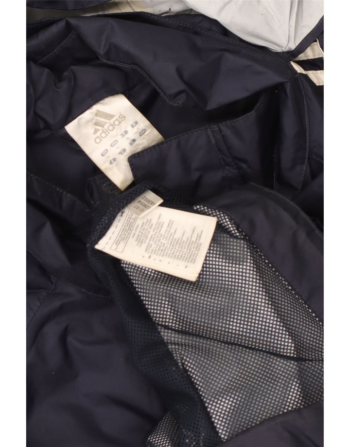 Adidas Herre Hooded Windbreaker Jacket UK 42 XL Navy Blue Polyester