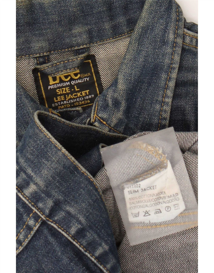 Lee Dame denimjakke UK 14 Stor Blå Bomuld