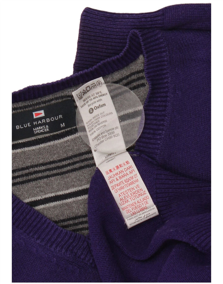 Marks & Spencer Herre Blue Harbor V-hals sweater Medium Lilla