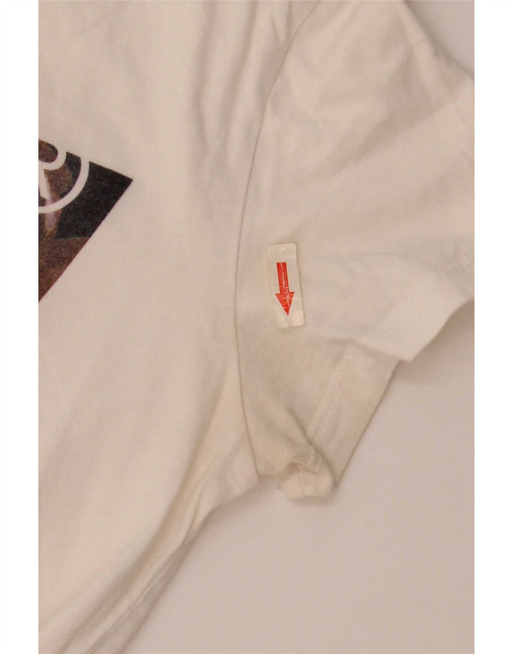 Levi's Dame Grafisk T-Shirt Top UK 10 Small White