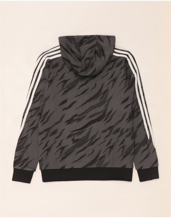 Adidas Boys Hoodie Jumper 13-14 år Grå Camouflage Bomuld