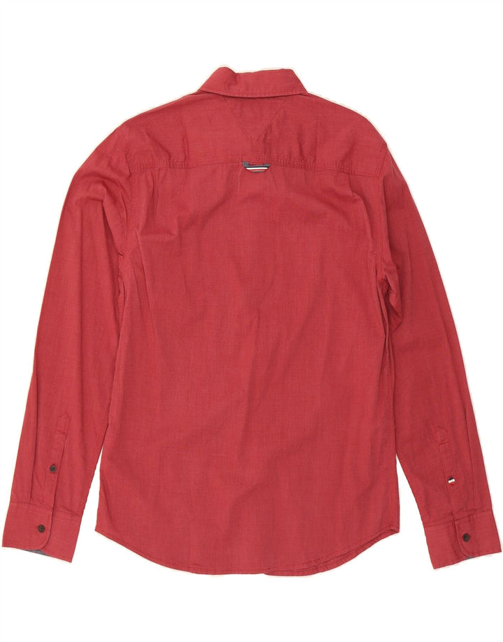 TOMMY HILFIGER Mens Regular Fit Shirt Medium Red Cotton Vintage Tommy Hilfiger and Second-Hand Tommy Hilfiger from Messina Hembry 