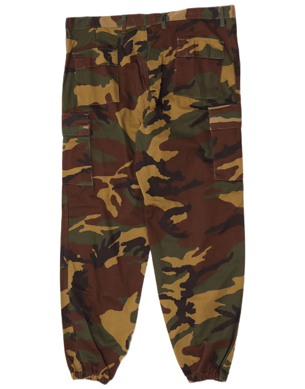 Vintage herre joggers Cargo bukser EU 54 2XL W40 L30 Khaki Camouflage Army