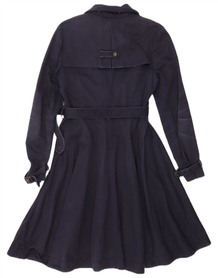 Hobbs Dame Trench Coat UK 12 Medium Navyblå Bomuld