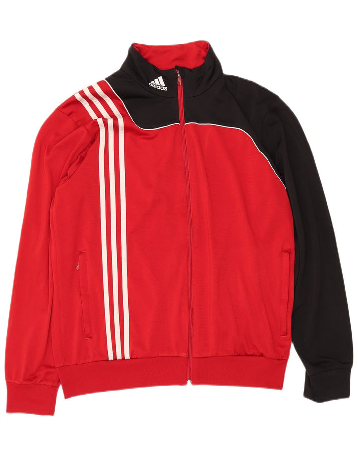 ADIDAS Træningsdragt til mænd, topjakke UK 40/42 Medium Rød Colourblock Polyester