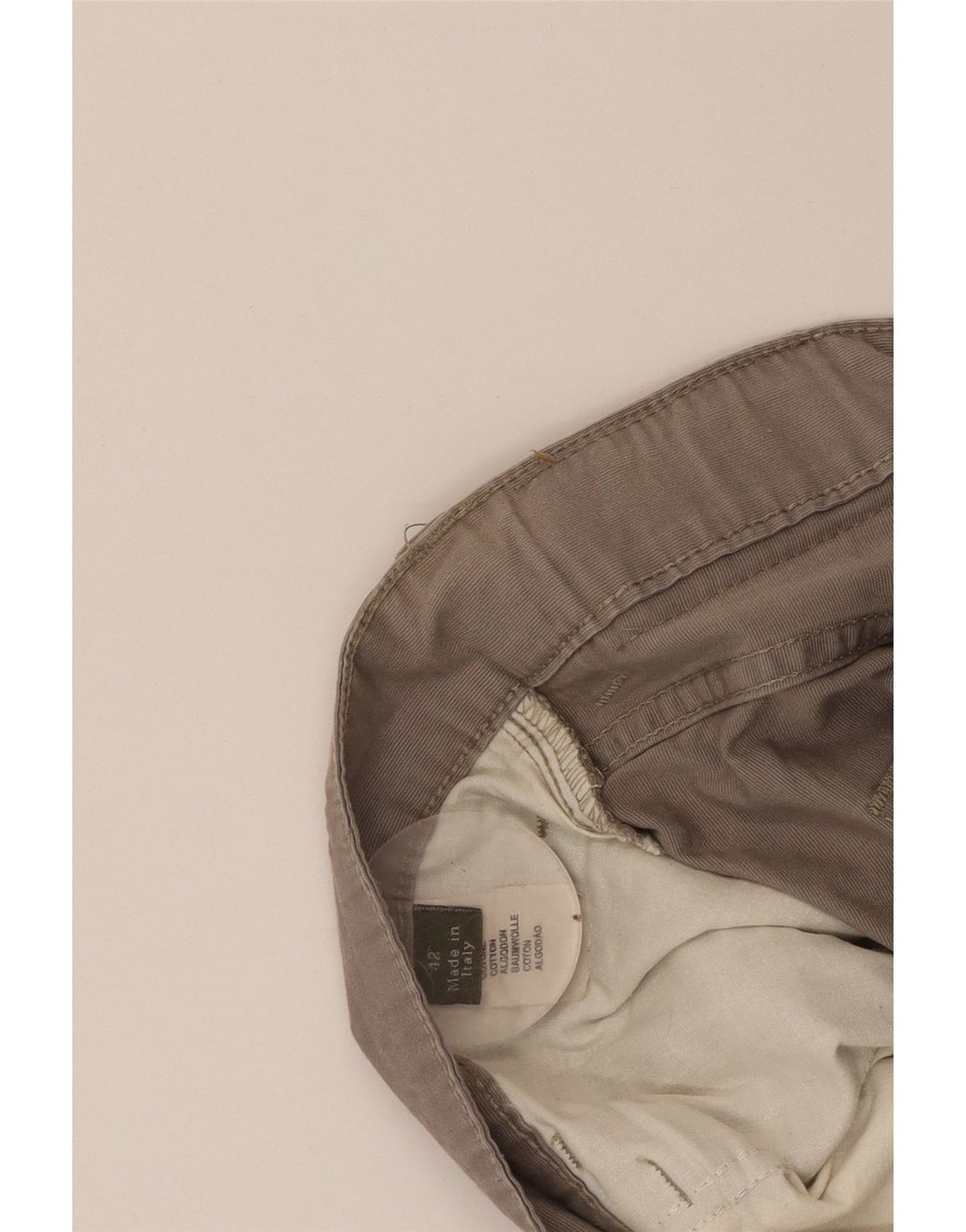 ERMENEGILDO ZEGNA Lige fritidsbukser til mænd W42 L30 Grå bomuld