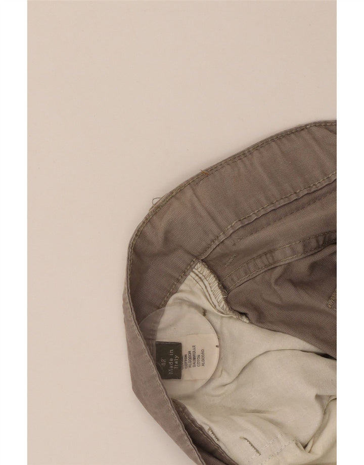 ERMENEGILDO ZEGNA Lige fritidsbukser til mænd W42 L30 Grå bomuld