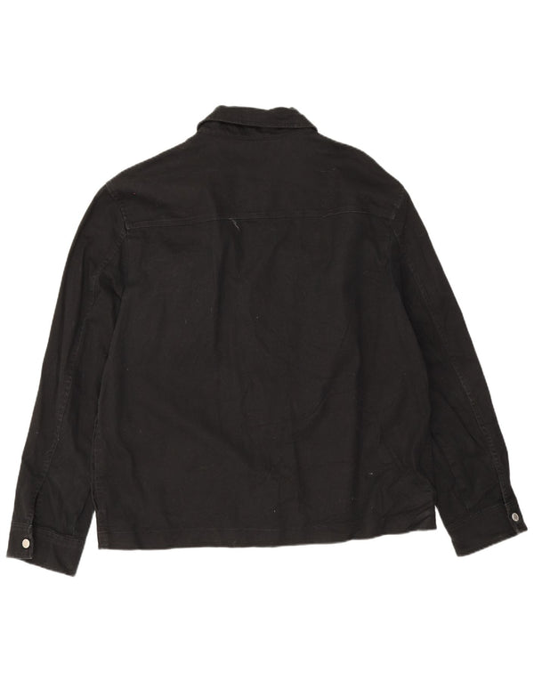 Zara Herre Bomber Jacket UK 42 XL Sort Bomuld