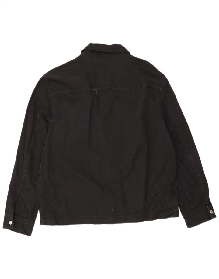 Zara Herre Bomber Jacket UK 42 XL Sort Bomuld
