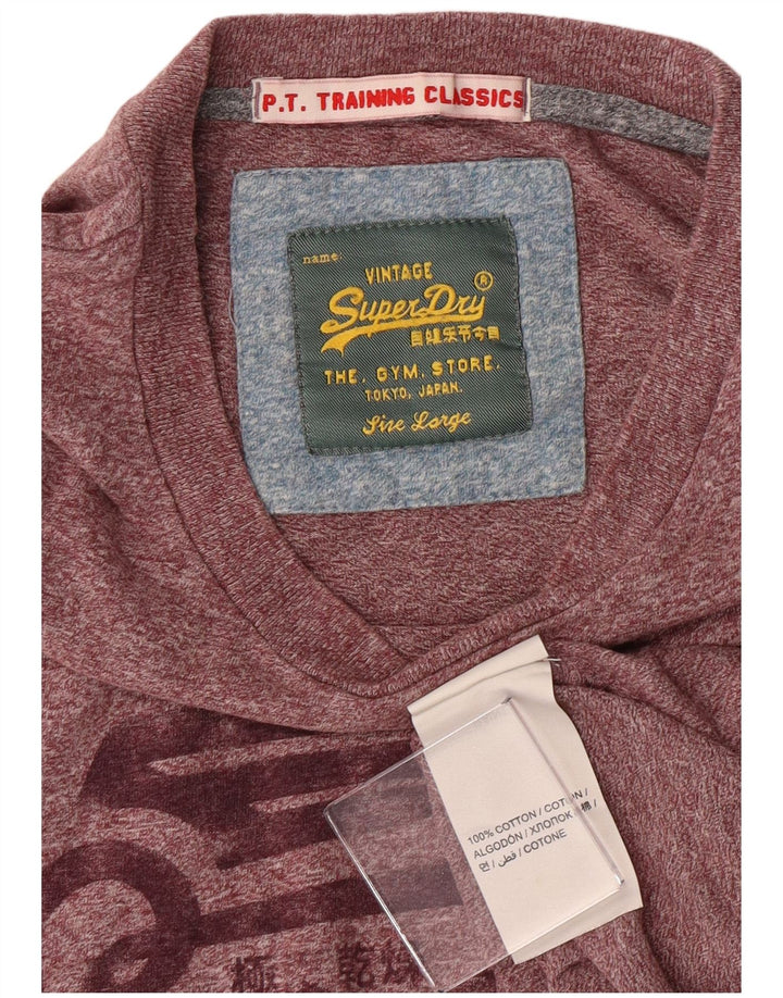 Superdry Grafisk T-shirttop til kvinder Stor rødbrun flækket bomuld