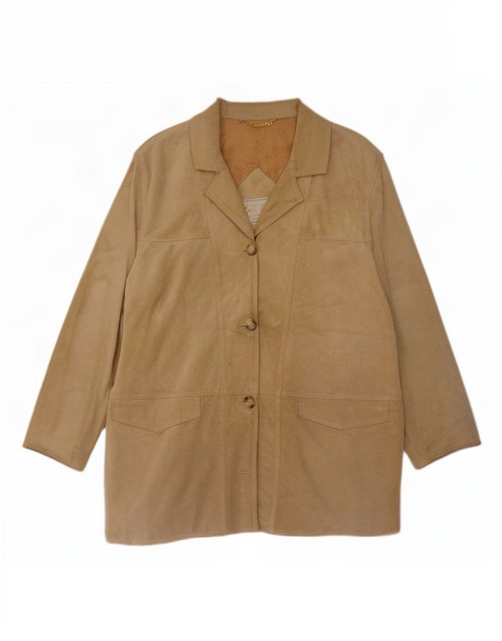 Michel Dame Oversized Ruskindsjakke IT 44 Medium Beige Læder
