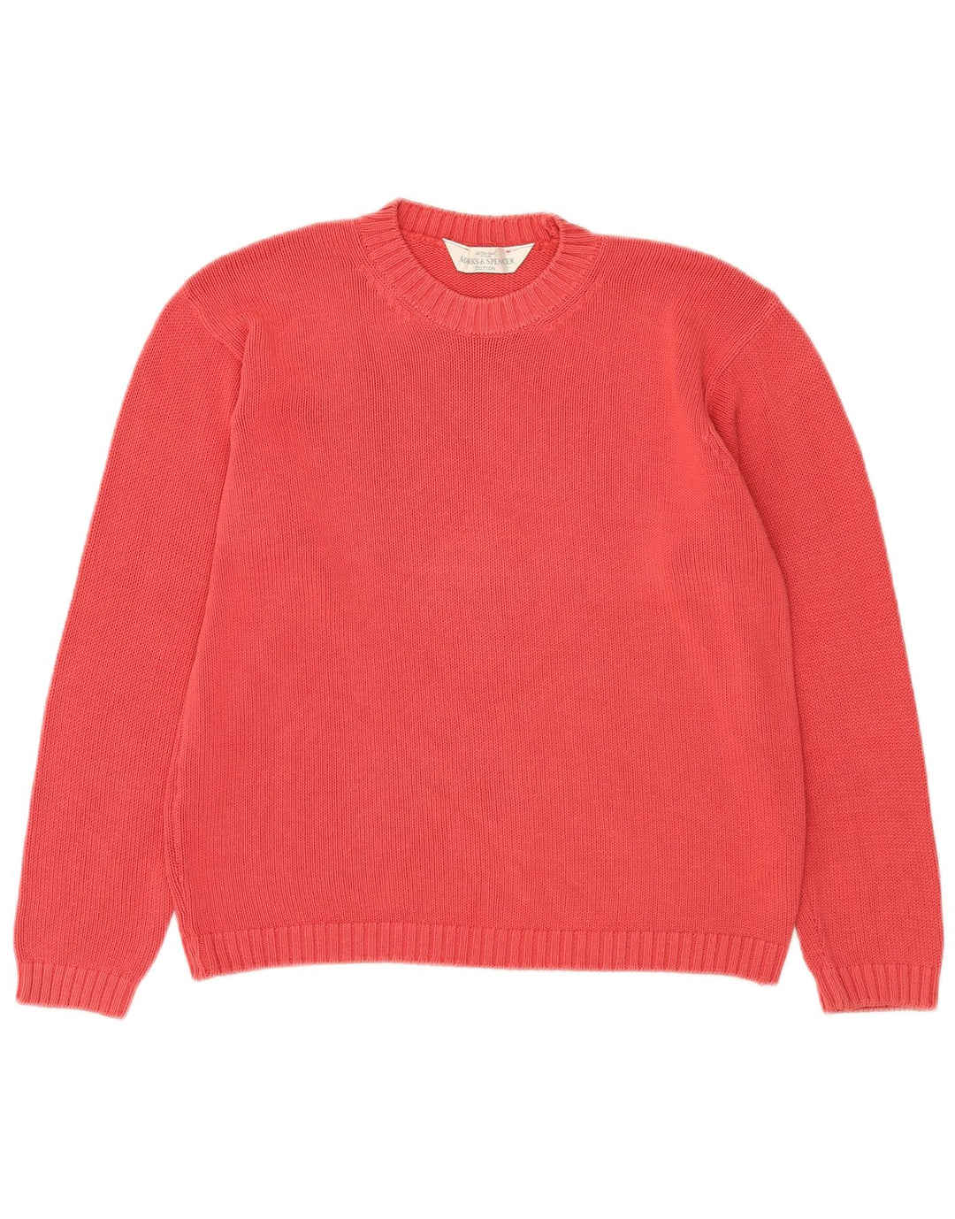 Marks & Spencer Dame sweater med rund hals DK 12 Medium Pink Bomuld