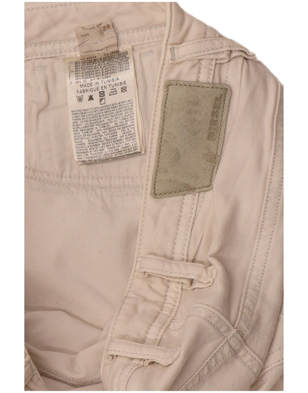 Diesel Dame Slim Jeans W28 L32 Hvid Bomuld