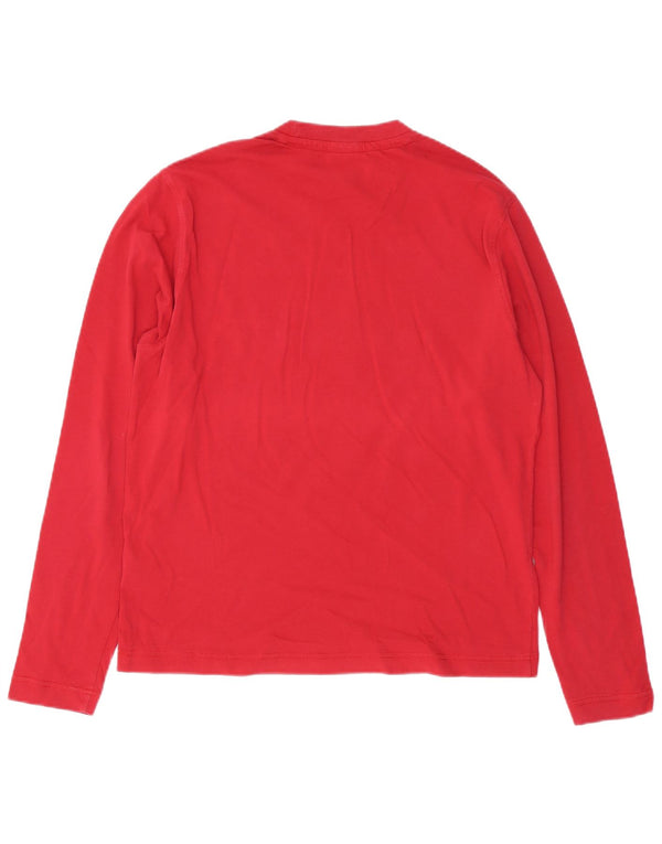 Napapijri Herre Geografisk Grafisk T-Shirt Langærmet Medium Rød Bomuld