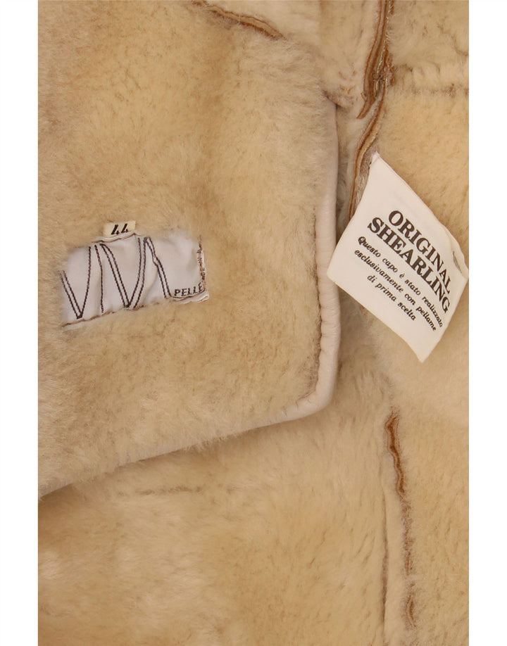 Vintage Dame Oversized Shearling Coat IT 44 Medium Brown Shearling