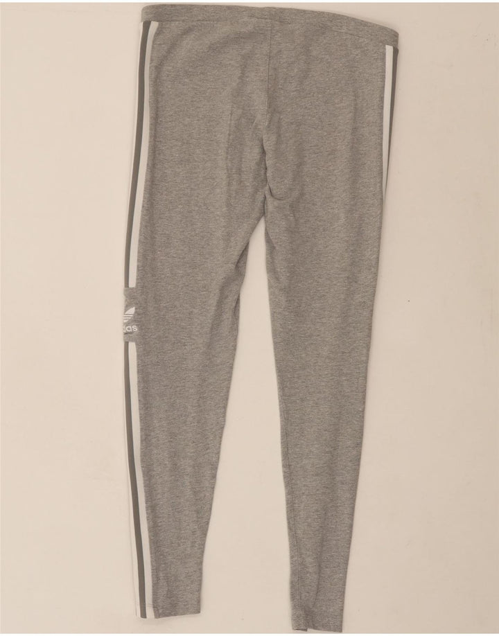 ADIDAS Womens Graphic Leggings UK 14 Large Grey Vintage Adidas and Second-Hand Adidas from Messina Hembry 