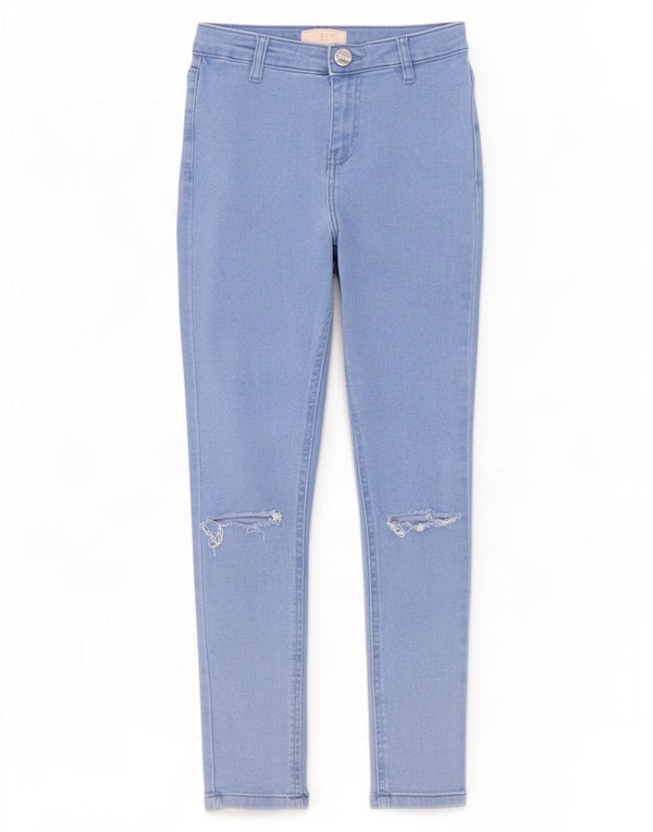 Lipsy Girls Distressed Skinny Jeans 10-11 år W24 L24 Blue Cotton