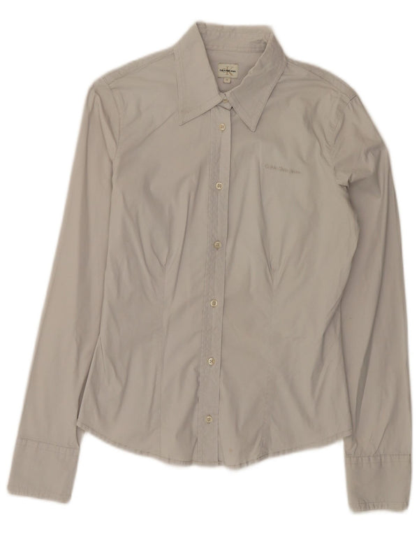 Calvin Klein Jeans Dameskjorte UK 12 Medium Grey Bomuld