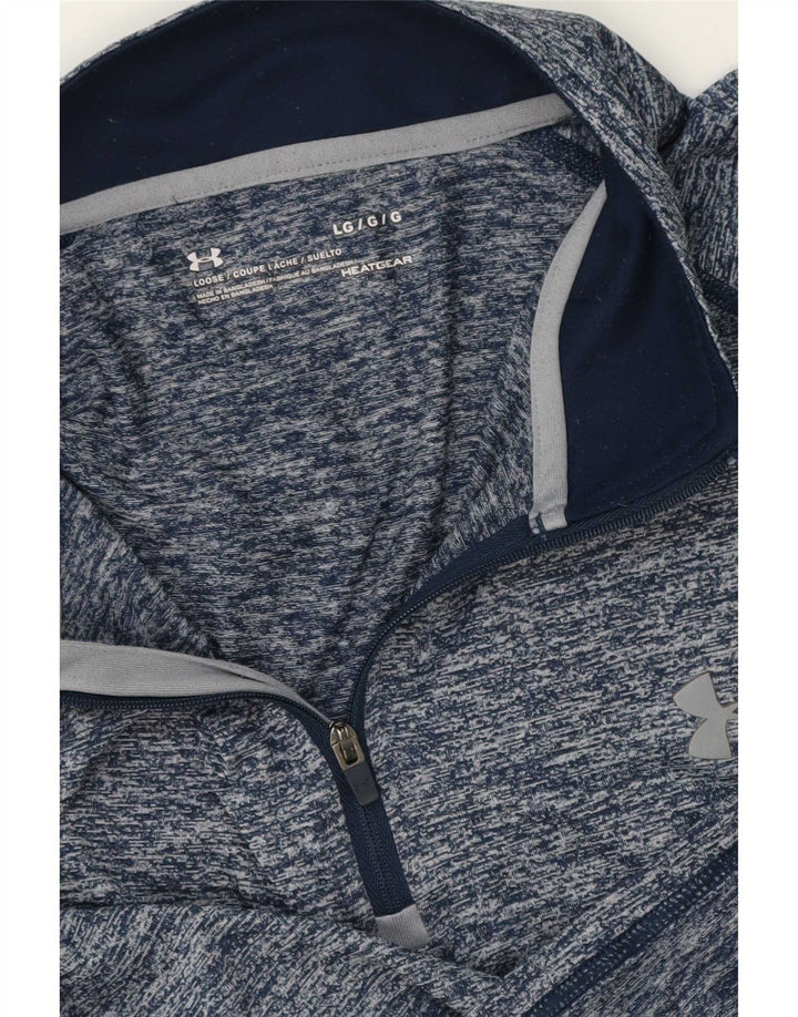 Under Armour Herre Heat Gear Pullover Træningsdragt Top Large Blue Flecked