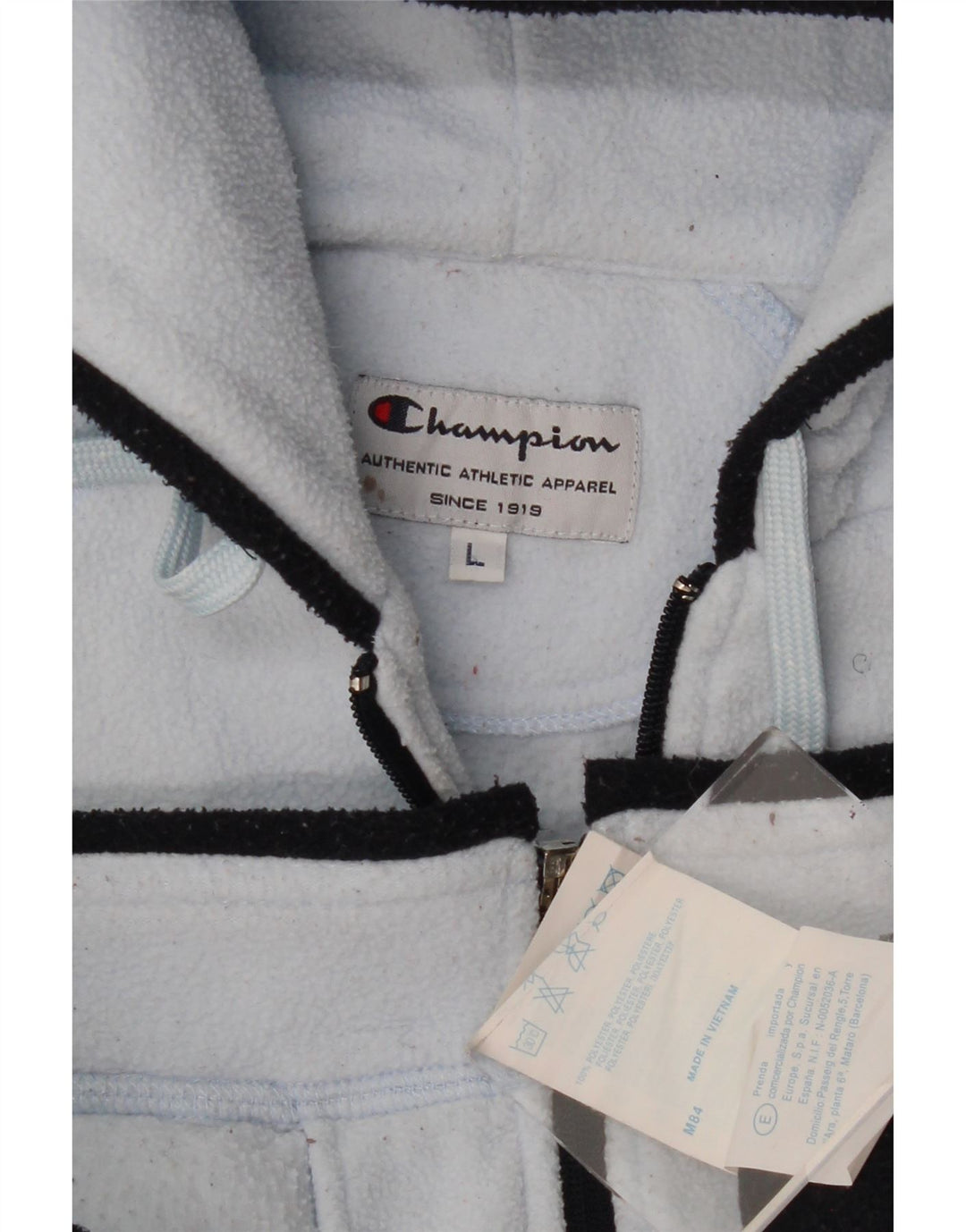 CHAMPION Dame hættejakke i fleece UK 16 Large Blue Colourblock