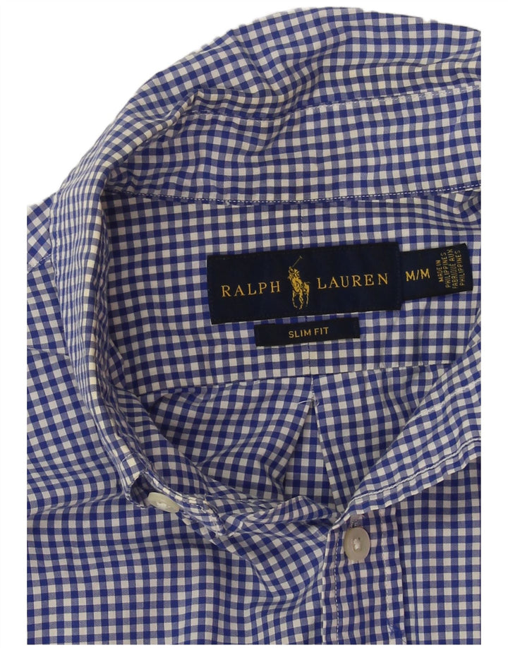 Ralph Lauren Herre Slim Fit skjorte Medium Blue Gingham Cotton