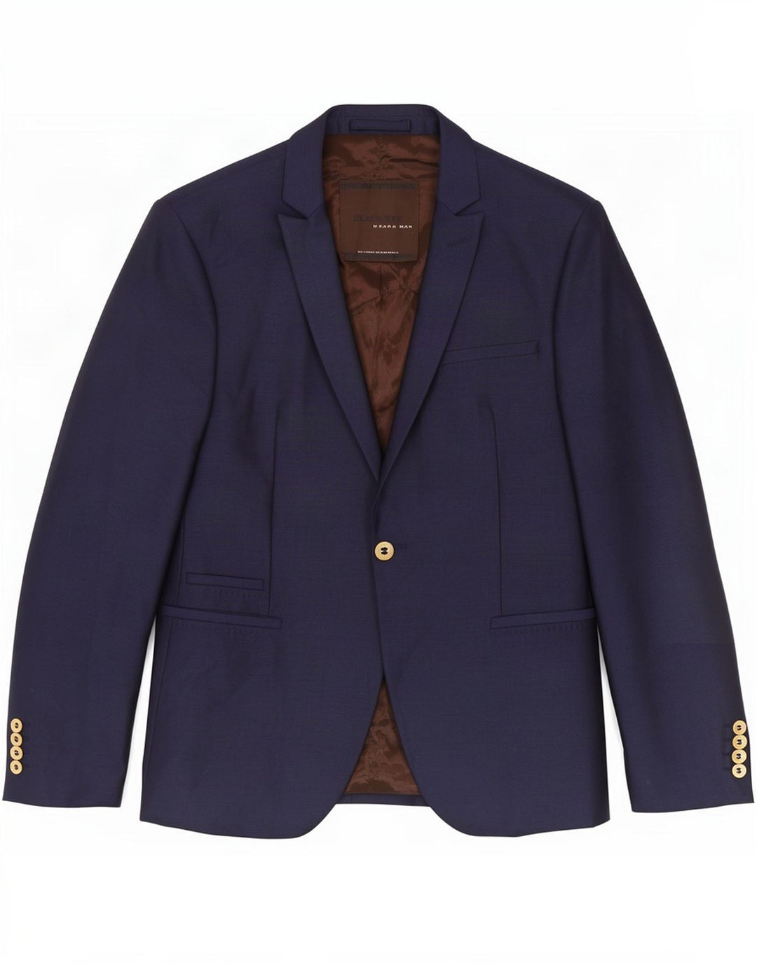 Zara Herre 1-knap blazerjakke EU 48 Medium Navy Blue