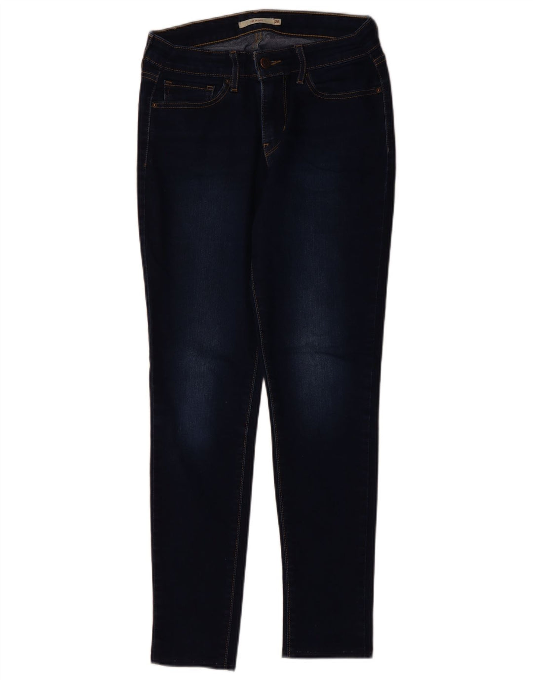 LEVI'S Dame 711 Skinny Jeans W28 L28 Marineblå