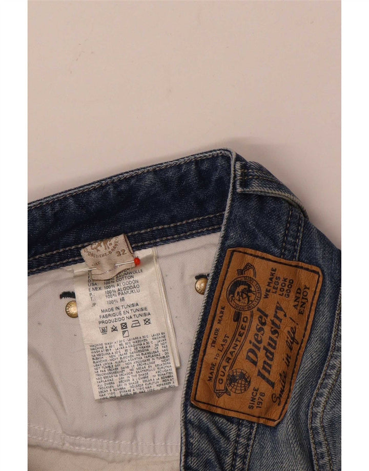 Diesel Herre Straight Jeans W32 L33 Blå Bomuld