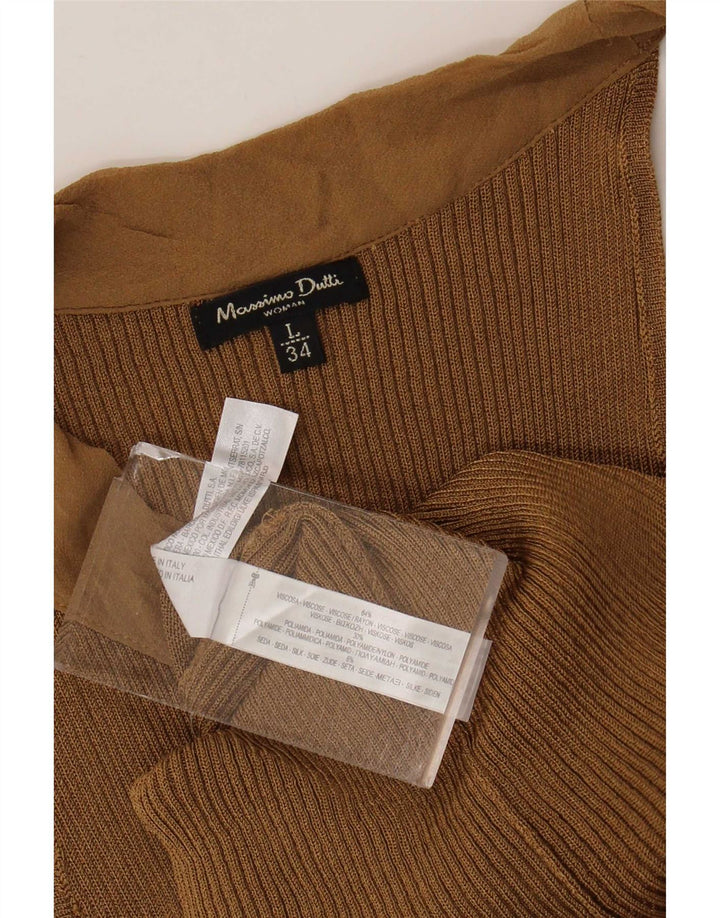 Massimo Dutti Dame Off Shoulder Top UK 14 Stor brun viskose