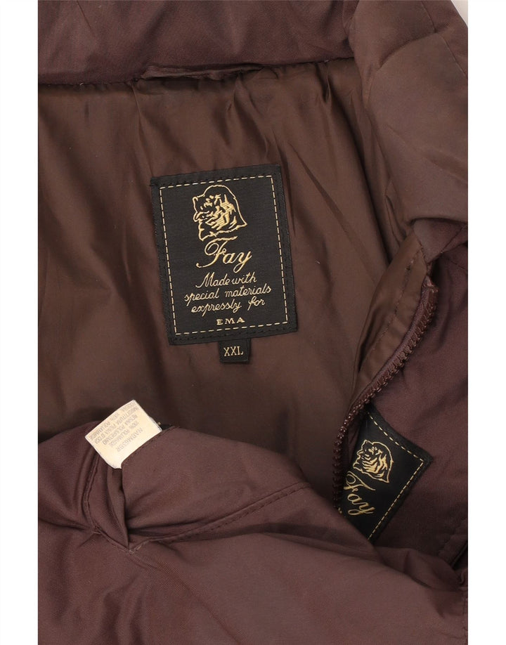 Fay Dame Polstret Jakke UK 44 2XL Brun Polyamid