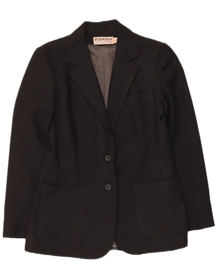 Farah Dame 2 Button Blazer Jacket UK 6 XS Sort