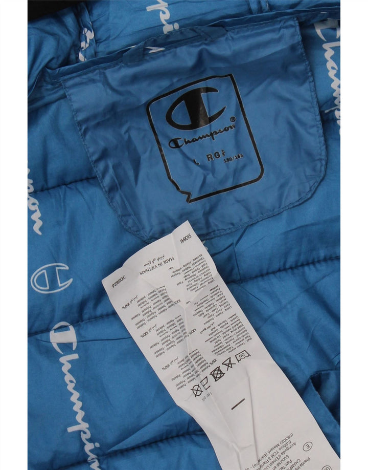 CHAMPION drenge hættejakke 11-12 år Stor blå polyester