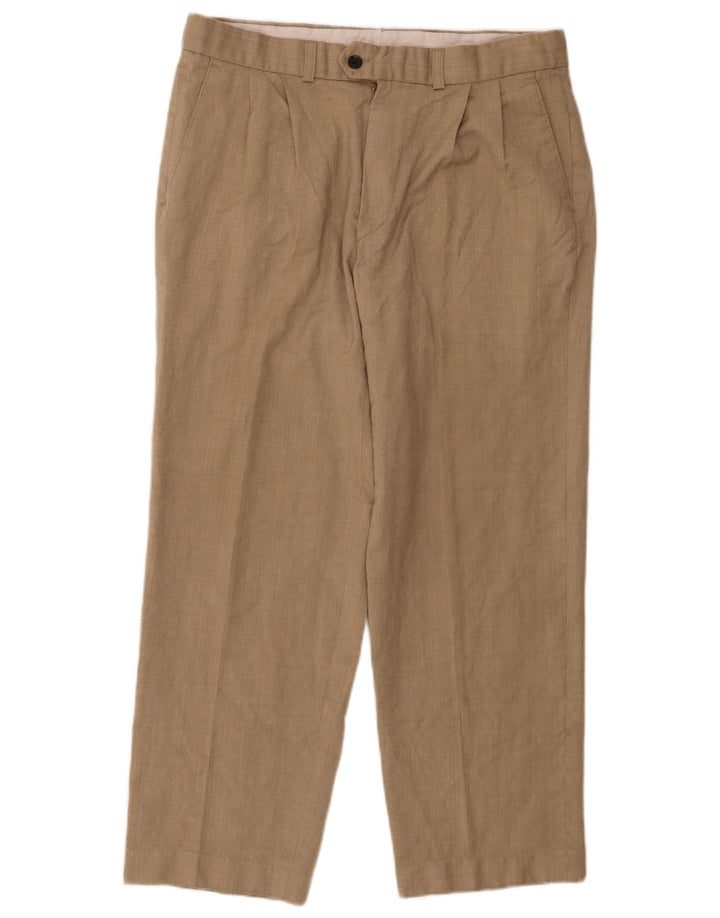 Marks & Spencer Herre St. Michael Crop Pegged jakkesætsbukser W32 L26 Beige