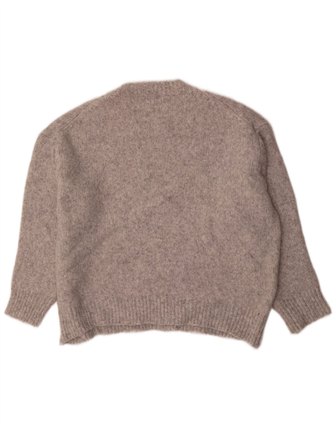 Zara Dame Oversized Crew Neck Jumper Sweater UK 14 Medium Grey Flecked