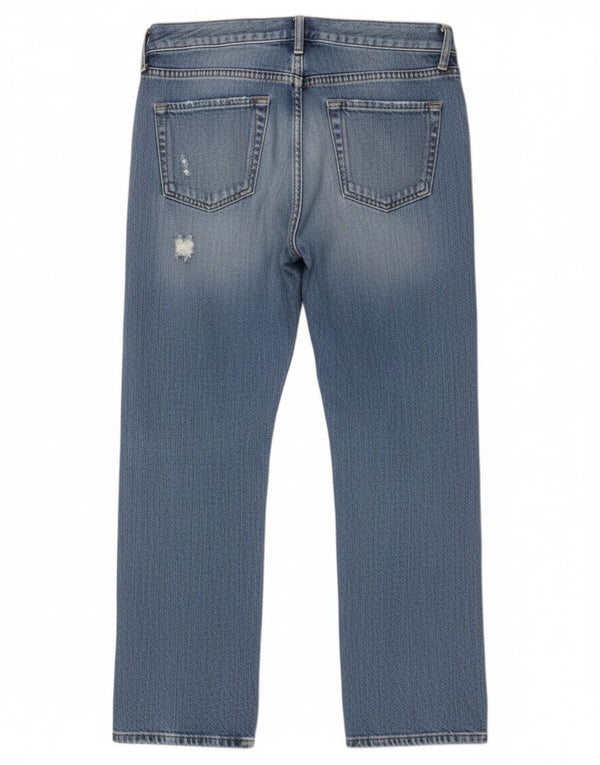 Replay piger grafiske cropped jeans 11-12 år W25 L24 blå bomuld