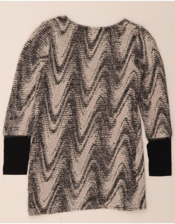 DESIGUAL Womens Cardigan Top UK 12 Medium Grey Chevron Vintage Desigual and Second-Hand Desigual from Messina Hembry 