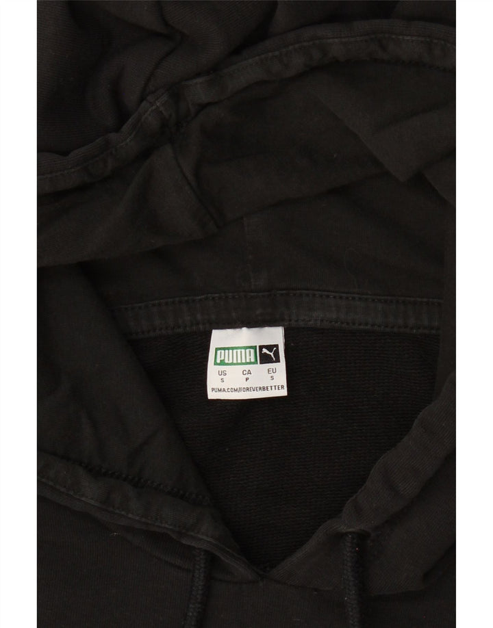 PUMA Mens Graphic Hoodie Jumper Small Black Vintage Puma and Second-Hand Puma from Messina Hembry 