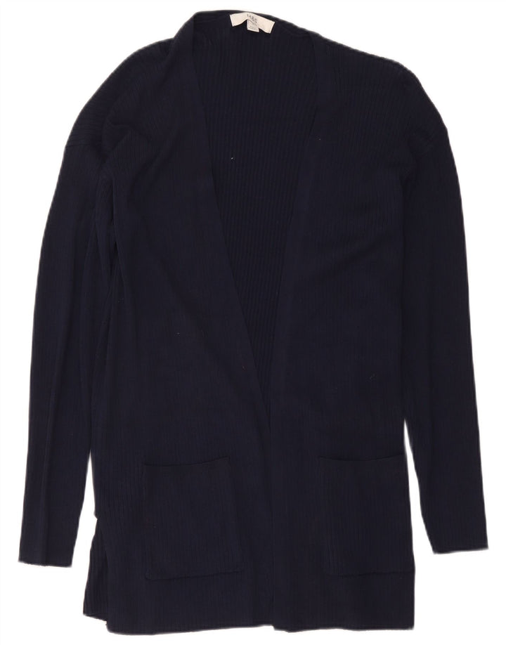 Marks & Spencer Dame Longline Cardigan Sweater UK 14 Medium Navy Blue Cla
