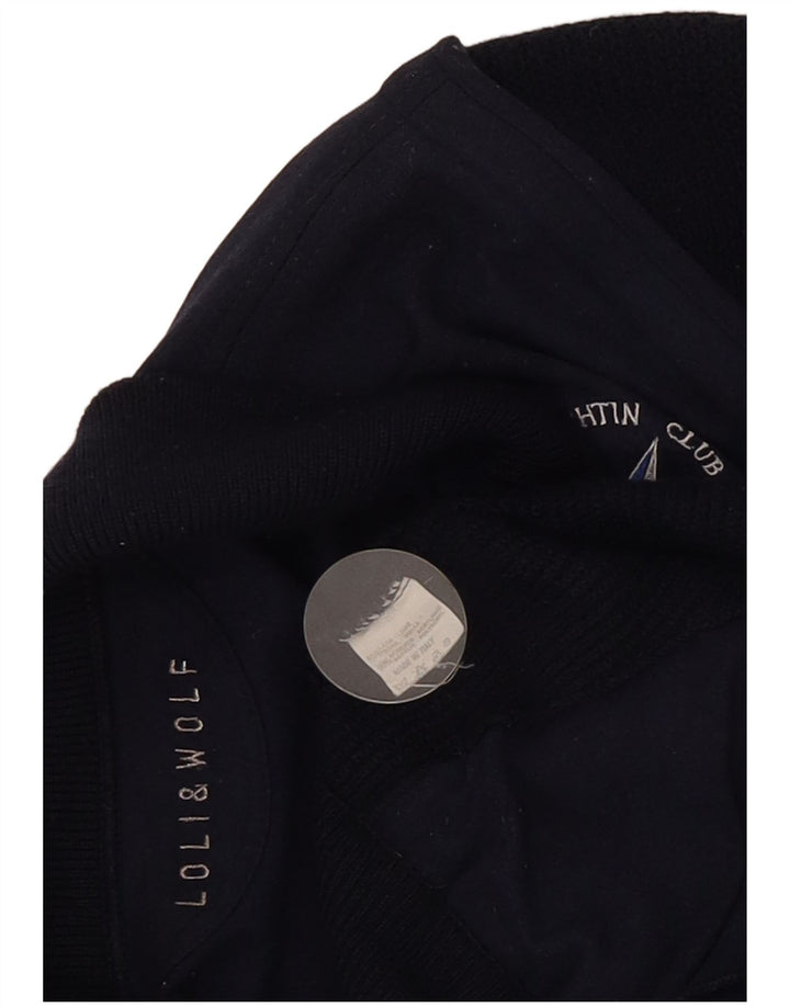 Loli Wolf Herre Yachting Cardigan Sweater Medium Navy Blue Colourblock Uld