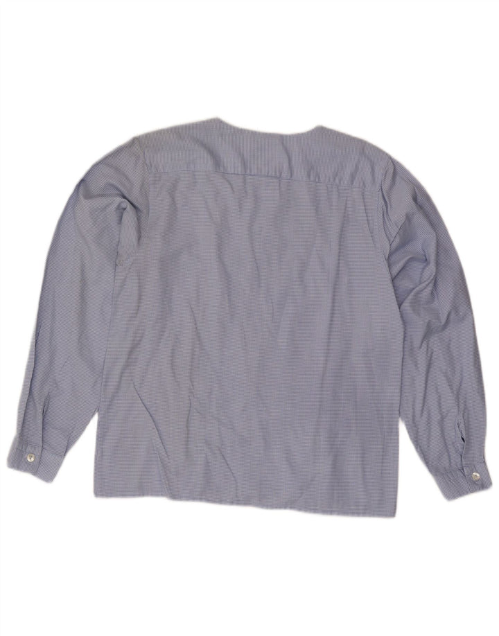 Vintage skjortebluse til kvinder US 3 Small Blue Houndstooth