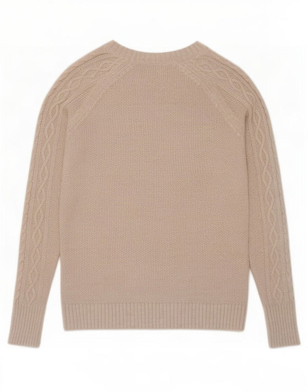 Gap Dame Boat Neck Jumper Sweater UK 12 Medium Beige Bomuld