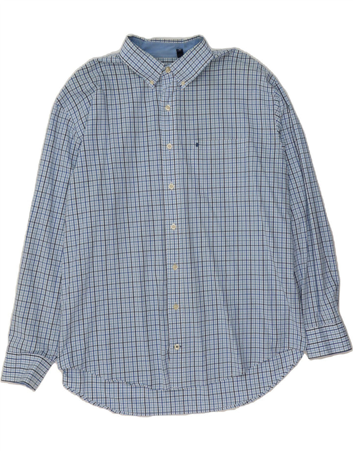 IZOD Mens Shirt 2XL Blue Check Cotton Vintage Izod and Second-Hand Izod from Messina Hembry 
