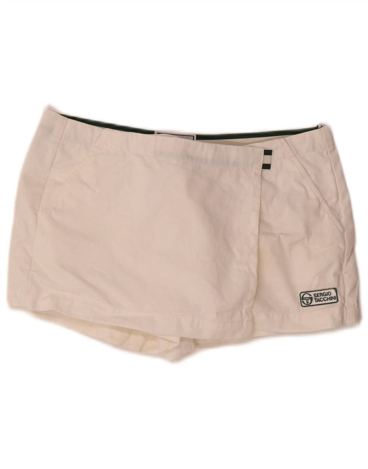 SERGIO TACCHINI Womens Casual Shorts IT 42 Medium W30 White Cotton