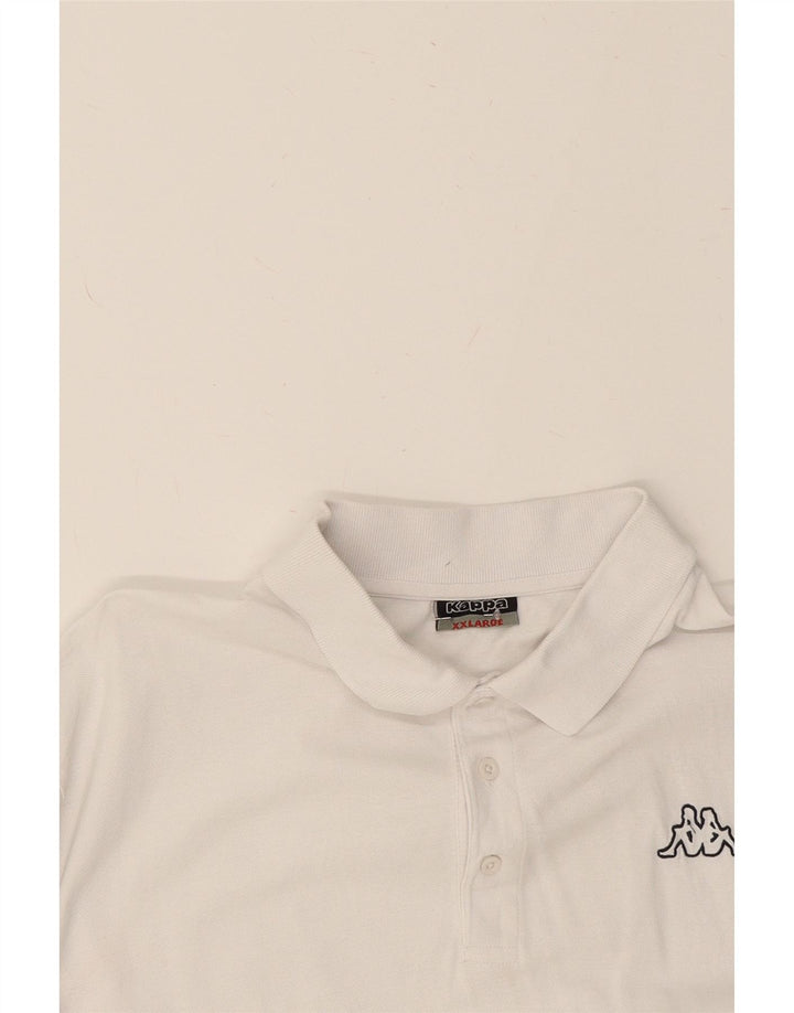 KAPPA Mens Polo Shirt 2XL White Cotton Vintage Kappa and Second-Hand Kappa from Messina Hembry 